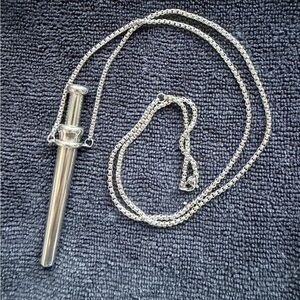Incognito Large Bump Straw Pendant Necklace Snuff Tool Jewelry SNOGO Clone silv